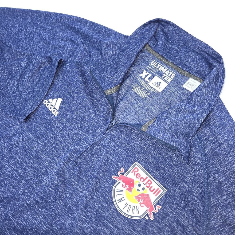 Adidas New York Red Bulls Climatelite 1/4 Zip Pullover Mens XL Blue MLS